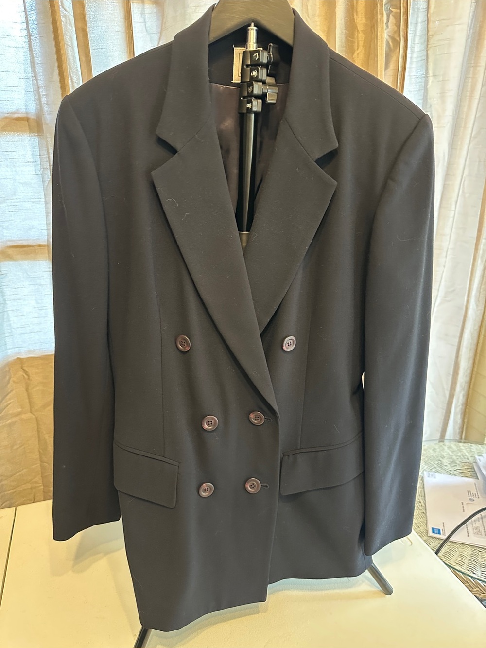 RD NEW YORK Navy Blue Women's Blazer - Classic Tailored Style.  Wool, lined